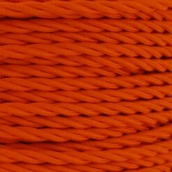 Orange Fabric Braided Cable, 2 Core Twisted