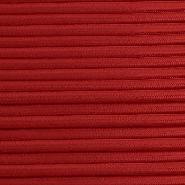 Red Fabric Braided Cable, 2 Core Round 3 Red Fabric Braided Cable, 2 Core Round