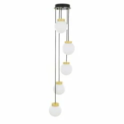 Agusta Cascade Globe Chandelier, Five Light