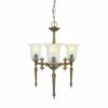 Allen Traditional Brass / Glass Chandelier, Three-Arm -Home-Lighting Sale allen chandelier 9113