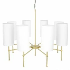 Arizona Modern Brass Chandelier, Eight-Arm