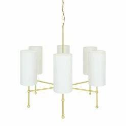 Arizona Modern Brass Chandelier, Six-Arm