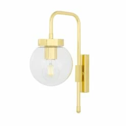 Auburn Modern Clear / Opal Glass Globe Wall Light 5.9"