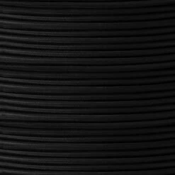 Black Fabric Braided Rubber Cable, 2 Core
