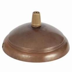 Brass Ceiling Rose Light Fitting, Dome With Cord Grip