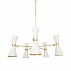 Cairo Mid-Century Chandelier, Five-Arm