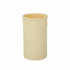 Cream Plastic Candle Wax Drip Tube For Chandeliers, 2.8"