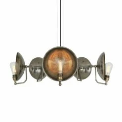 Chulainn B Industrial Dish Chandelier, Five-Arm -Home-Lighting Sale cullen b five arm industrial dish chandelier 11226