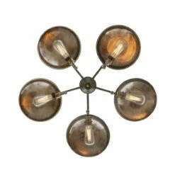 Chulainn B Industrial Dish Chandelier, Five-Arm -Home-Lighting Sale cullen b five arm industrial dish chandelier 11229