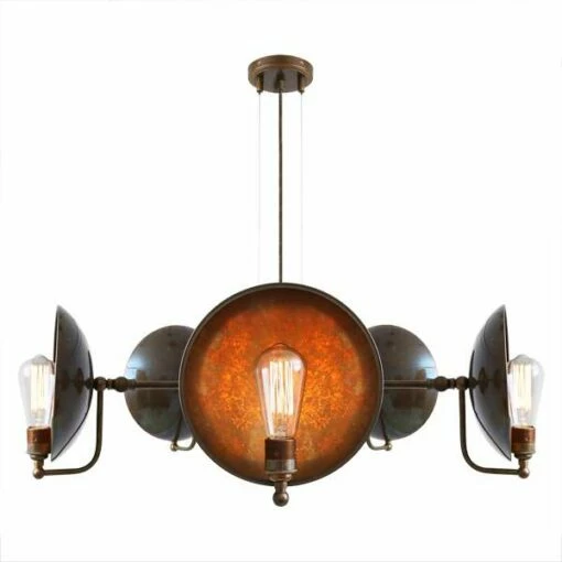 Chulainn B Industrial Dish Chandelier, Five-Arm -Home-Lighting Sale cullen b five arm industrial dish chandelier 11238