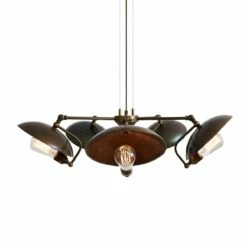 Chulainn B Industrial Dish Chandelier, Five-Arm -Home-Lighting Sale cullen b five arm industrial dish chandelier 11243