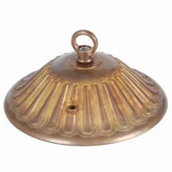 Decorative Vintage Brass Ceiling Rose With Closed Hook