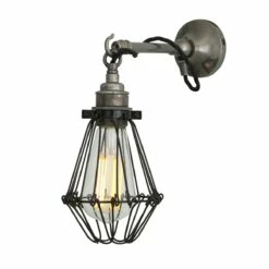 Edom Industrial Cage Wall Light On Hook