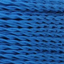 Electric Blue Fabric Braided Cable, 2 Core Twisted