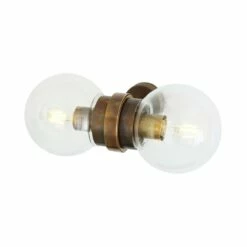 Eske Modern Double Clear / Opal Glass Globe Wall Light