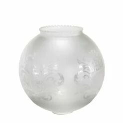 Frilled Victorian Globe Glass Lamp Shade