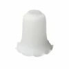 White Crimped Edge Bell Glass Lamp Shade 6.1" -Home-Lighting Sale gl122