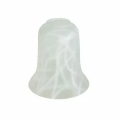 Flat Edge Etched Patterned Bell Glass Lamp Shade