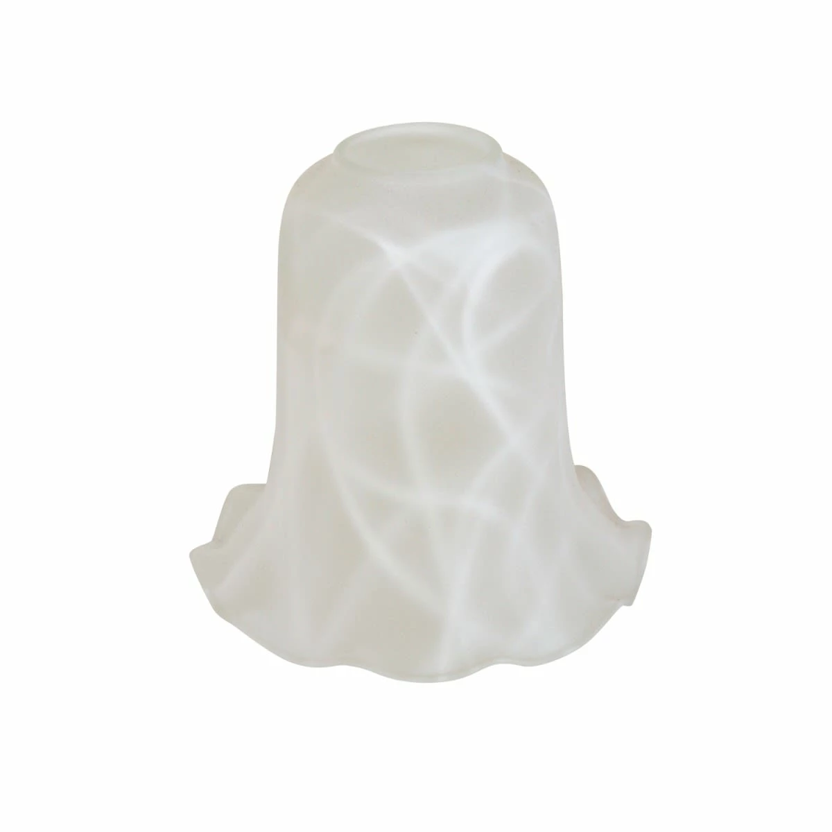 Crimped Edge Etched Patterned Bell Glass Lamp Shade 3 Crimped Edge Etched Patterned Bell Glass Lamp Shade