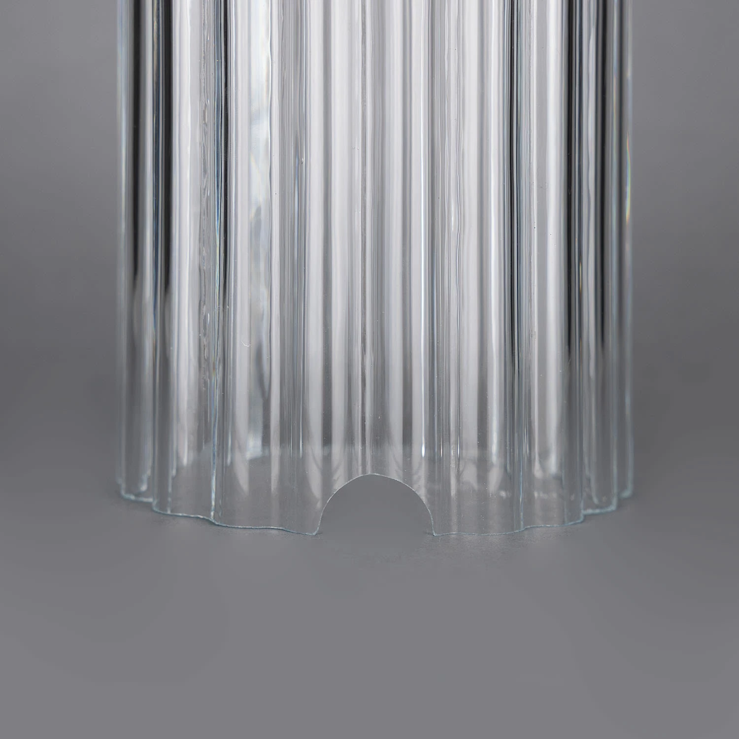 Tall Reeded Tube Glass Lamp Shade 3.8" 5 Tall Reeded Tube Glass Lamp Shade 3.8" - Image 3