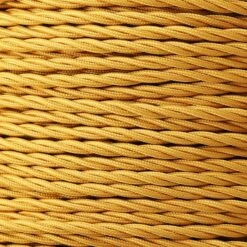 Gold Fabric Braided Cable, 2 Core Twisted