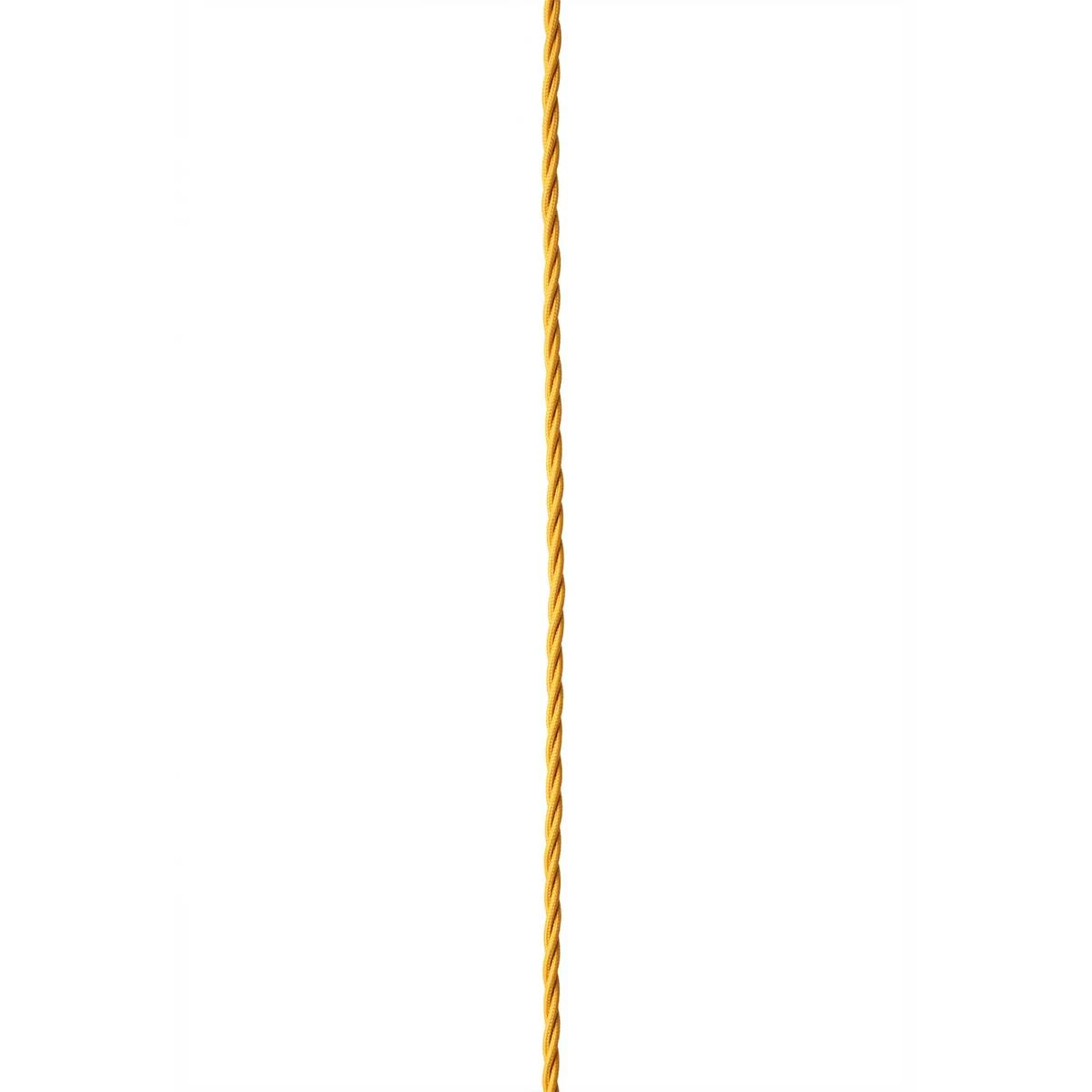 Gold Fabric Braided Cable, 3 Core Twisted 4 Gold Fabric Braided Cable, 3 Core Twisted - Image 2