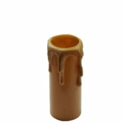 Gold Small Wax Drip Plastic Candle Tube 2.8" -Home-Lighting Sale gold small wax drip plastic candle tube 7cm 6765