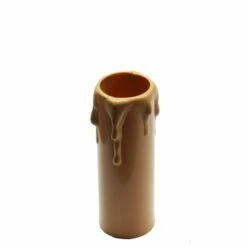 Gold Wax Drip Plastic Candle Tube 2.8"