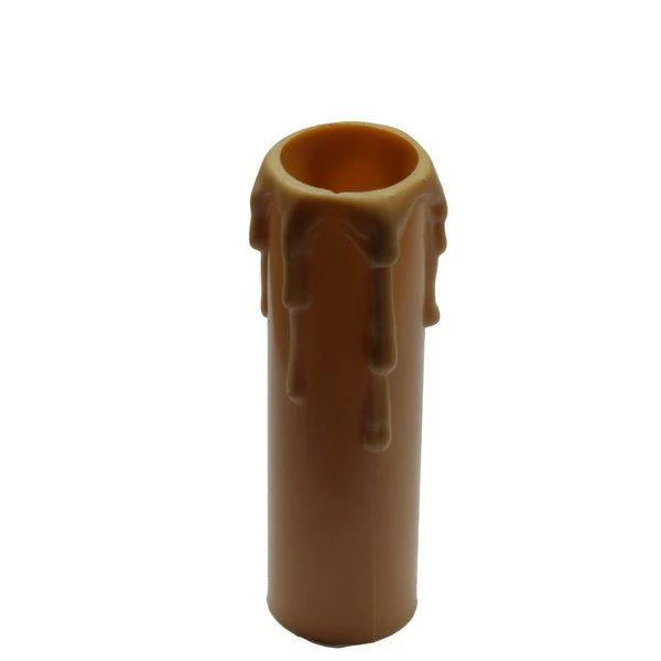 Gold Wax Drip Plastic Candle Tube 3.3" 4 Gold Wax Drip Plastic Candle Tube 3.3" - Image 2