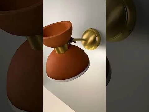 Nakaii Organic Ceramic Wall Light, Terracotta & White 5 Nakaii Organic Ceramic Wall Light, Terracotta & White - Image 3