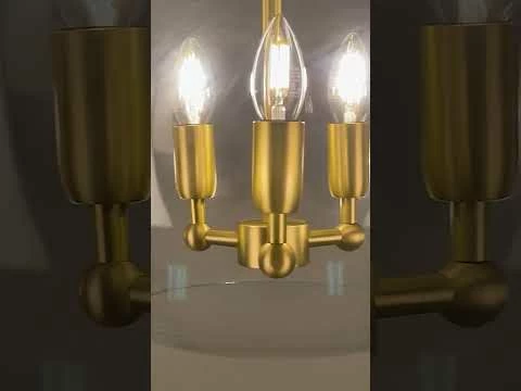 Casablanca Modern Open Glass Globe Mini Chandelier With Disc, Three-Light 5 Casablanca Modern Open Glass Globe Mini Chandelier With Disc, Three-Light - Image 3