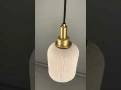 Osier Organic Ceramic Bathroom Pendant Light 4.5", Matte White Striped IP44 -Home-Lighting Sale hqdefault 8 58