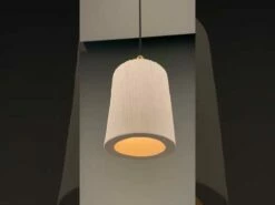 Senna Organic Ceramic Cylinder Bathroom Pendant Light 4.7", Matte White Striped IP44 -Home-Lighting Sale hqdefault 8 59