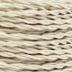 Ivory Fabric Braided Cable, 2 Core Twisted