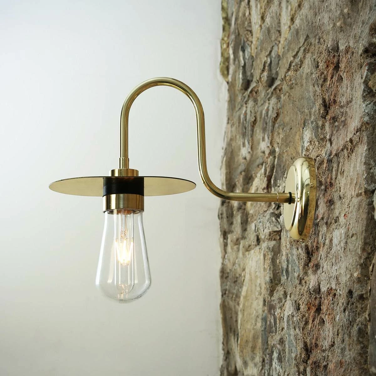 Kai Brass Swan Neck Wall Light IP65 4 Kai Brass Swan Neck Wall Light IP65 - Image 2