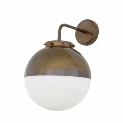 Mica Brass / Glass Dome Wall Light IP44 -Home-Lighting Sale mica wall light ip44 12947