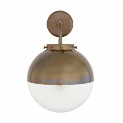 Mica Brass / Glass Dome Wall Light IP44 -Home-Lighting Sale mica wall light ip44 12950