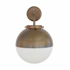 Mica Brass / Glass Dome Wall Light IP44 -Home-Lighting Sale mica wall light ip44 12951