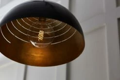 Midas Black Dome Gold Leaf Pendant Light 15.7" -Home-Lighting Sale midas designer gold leaf pendant light 11376