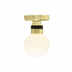 Ayr Small Globe Flush Bathroom Ceiling Light 4.8" IP65 -Home-Lighting Sale mlbcf013polbrsop 1