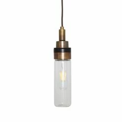 Delta Tube Glass And Brass Bathroom Pendant IP65 -Home-Lighting Sale mlbp047antbrscl