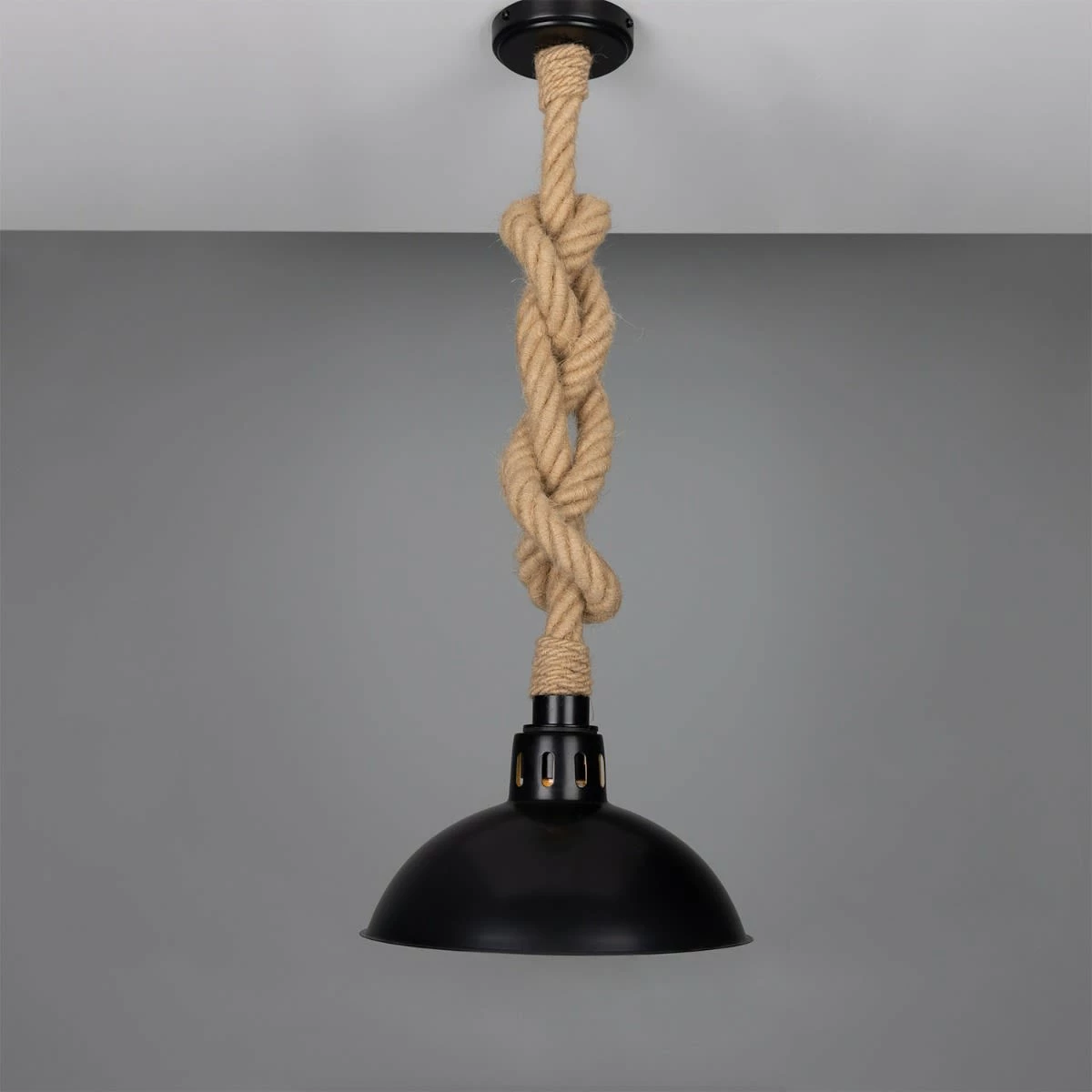 Tahiti Jute Rope Pendant Light With Vintage Brass Shade 11.8" IP65 9 Tahiti Jute Rope Pendant Light With Vintage Brass Shade 11.8" IP65 - Image 7