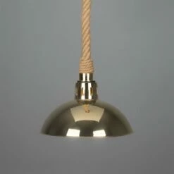 Tahiti Jute Rope Pendant Light With Vintage Brass Shade 11.8" IP65 27 Tahiti Jute Rope Pendant Light With Vintage Brass Shade 11.8" IP65 -Home-Lighting Sale mlbp053polbrs