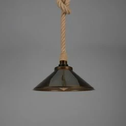 Naxos Jute Rope Pendant Light With Vintage Brass Shade 15" IP65 25 Naxos Jute Rope Pendant Light With Vintage Brass Shade 15" IP65 -Home-Lighting Sale mlbp054antbrs 1 edit