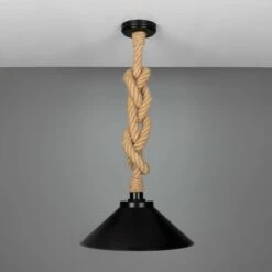 Naxos Jute Rope Pendant Light With Vintage Brass Shade 15" IP65 22 Naxos Jute Rope Pendant Light With Vintage Brass Shade 15" IP65 -Home-Lighting Sale mlbp054pcmbk 2