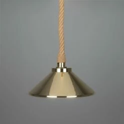 Naxos Jute Rope Pendant Light With Vintage Brass Shade 15" IP65 28 Naxos Jute Rope Pendant Light With Vintage Brass Shade 15" IP65 -Home-Lighting Sale mlbp054polbrs main