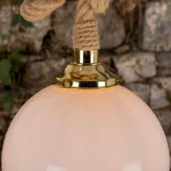 Azores Jute Rope Pendant Light With Opal Glass Globe 11.8" IP44 -Home-Lighting Sale mlbp055polbrs life 3