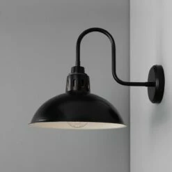 Talise Industrial Swan Neck Wall Light IP65 32 Talise Industrial Swan Neck Wall Light IP65 -Home-Lighting Sale mlbwl051pcmbk ul 4 1