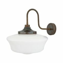 Anath Schoolhouse Swan Neck Wall Light IP44 -Home-Lighting Sale mlbwl053antbrs