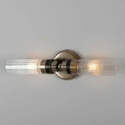 Severn Double Tube Glass Bathroom Wall Light IP65